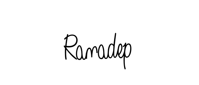 Use a signature maker to create a handwritten signature online. With this signature software, you can design (Angelique-Rose-font-FFP) your own signature for name Ranadep. Ranadep signature style 5 images and pictures png