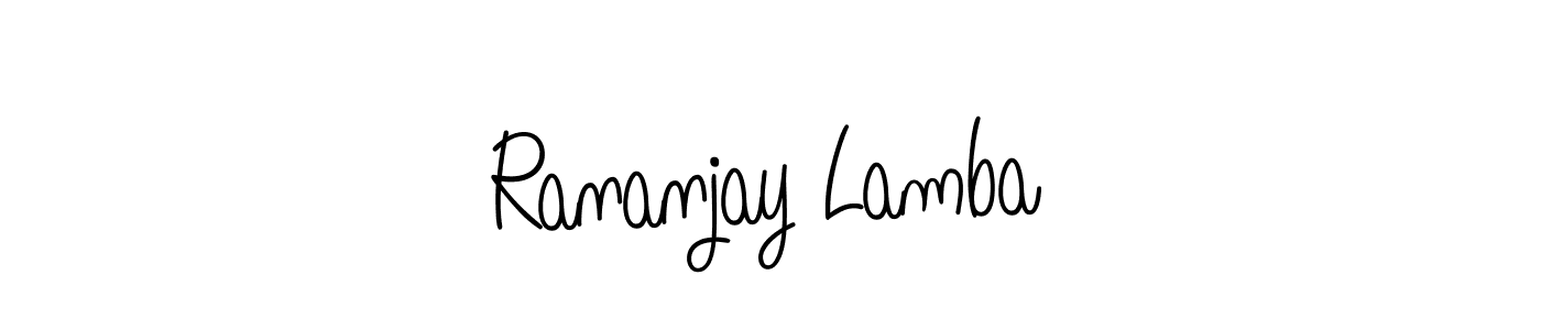 The best way (Angelique-Rose-font-FFP) to make a short signature is to pick only two or three words in your name. The name Rananjay Lamba include a total of six letters. For converting this name. Rananjay Lamba signature style 5 images and pictures png