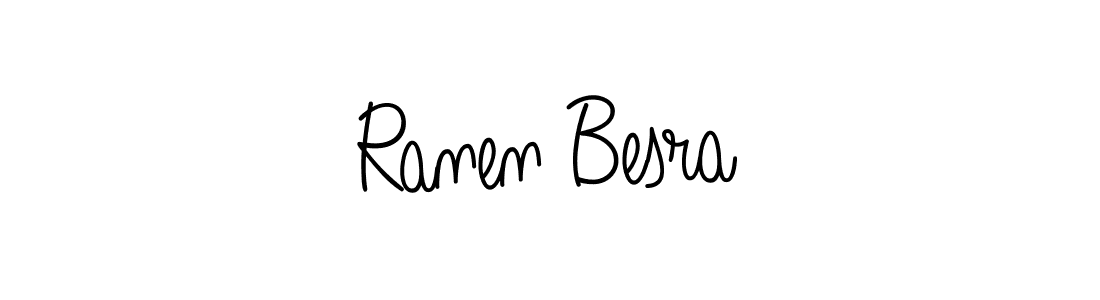 How to make Ranen Besra name signature. Use Angelique-Rose-font-FFP style for creating short signs online. This is the latest handwritten sign. Ranen Besra signature style 5 images and pictures png