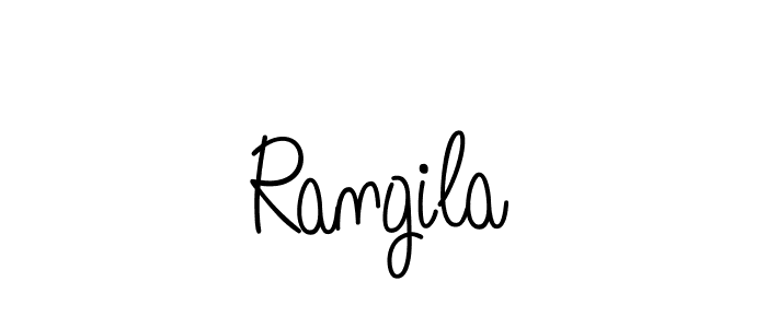 Make a beautiful signature design for name Rangila. With this signature (Angelique-Rose-font-FFP) style, you can create a handwritten signature for free. Rangila signature style 5 images and pictures png