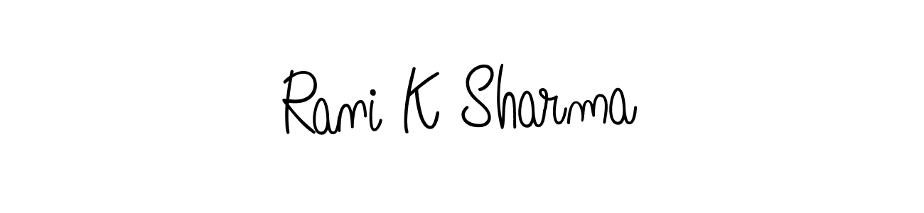 Make a beautiful signature design for name Rani K Sharma. With this signature (Angelique-Rose-font-FFP) style, you can create a handwritten signature for free. Rani K Sharma signature style 5 images and pictures png