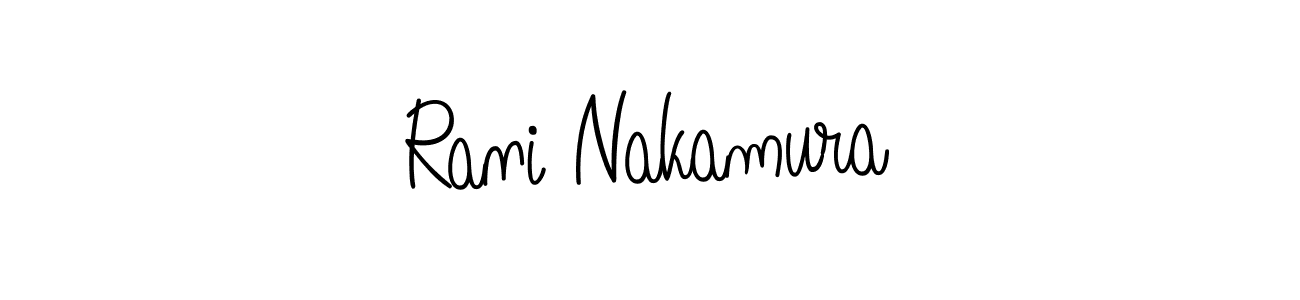Check out images of Autograph of Rani Nakamura name. Actor Rani Nakamura Signature Style. Angelique-Rose-font-FFP is a professional sign style online. Rani Nakamura signature style 5 images and pictures png