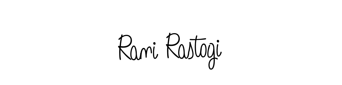 You should practise on your own different ways (Angelique-Rose-font-FFP) to write your name (Rani Rastogi) in signature. don't let someone else do it for you. Rani Rastogi signature style 5 images and pictures png