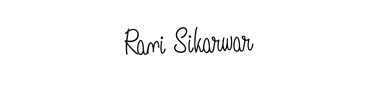 You should practise on your own different ways (Angelique-Rose-font-FFP) to write your name (Rani Sikarwar) in signature. don't let someone else do it for you. Rani Sikarwar signature style 5 images and pictures png