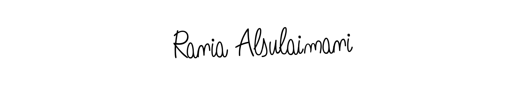 You should practise on your own different ways (Angelique-Rose-font-FFP) to write your name (Rania Alsulaimani) in signature. don't let someone else do it for you. Rania Alsulaimani signature style 5 images and pictures png