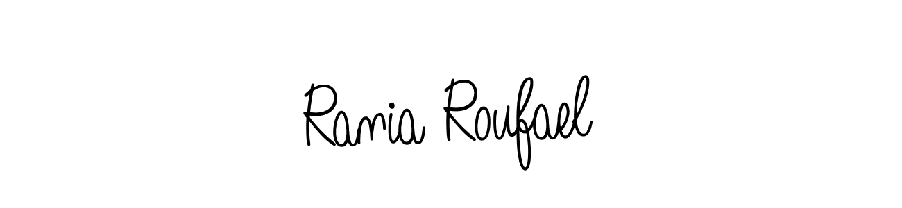 Use a signature maker to create a handwritten signature online. With this signature software, you can design (Angelique-Rose-font-FFP) your own signature for name Rania Roufael. Rania Roufael signature style 5 images and pictures png