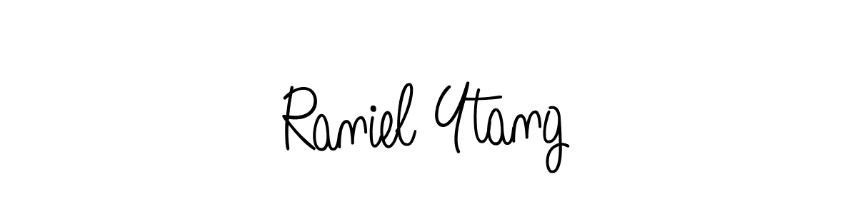 The best way (Angelique-Rose-font-FFP) to make a short signature is to pick only two or three words in your name. The name Raniel Ytang include a total of six letters. For converting this name. Raniel Ytang signature style 5 images and pictures png