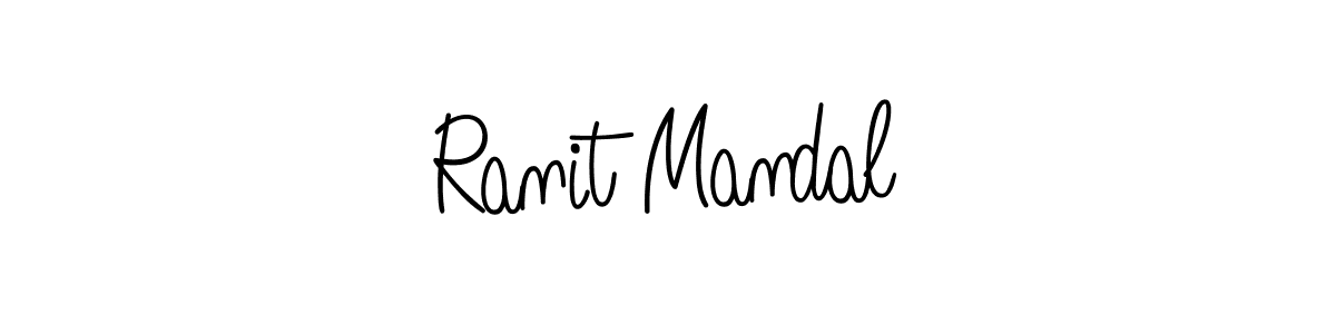 The best way (Angelique-Rose-font-FFP) to make a short signature is to pick only two or three words in your name. The name Ranit Mandal include a total of six letters. For converting this name. Ranit Mandal signature style 5 images and pictures png
