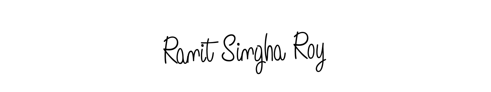 The best way (Angelique-Rose-font-FFP) to make a short signature is to pick only two or three words in your name. The name Ranit Singha Roy include a total of six letters. For converting this name. Ranit Singha Roy signature style 5 images and pictures png