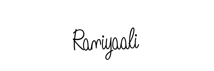 Create a beautiful signature design for name Raniyaali. With this signature (Angelique-Rose-font-FFP) fonts, you can make a handwritten signature for free. Raniyaali signature style 5 images and pictures png