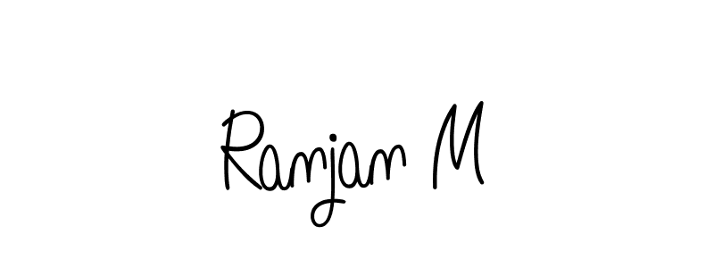 You should practise on your own different ways (Angelique-Rose-font-FFP) to write your name (Ranjan M) in signature. don't let someone else do it for you. Ranjan M signature style 5 images and pictures png