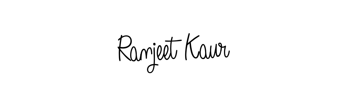 You should practise on your own different ways (Angelique-Rose-font-FFP) to write your name (Ranjeet Kaur) in signature. don't let someone else do it for you. Ranjeet Kaur signature style 5 images and pictures png