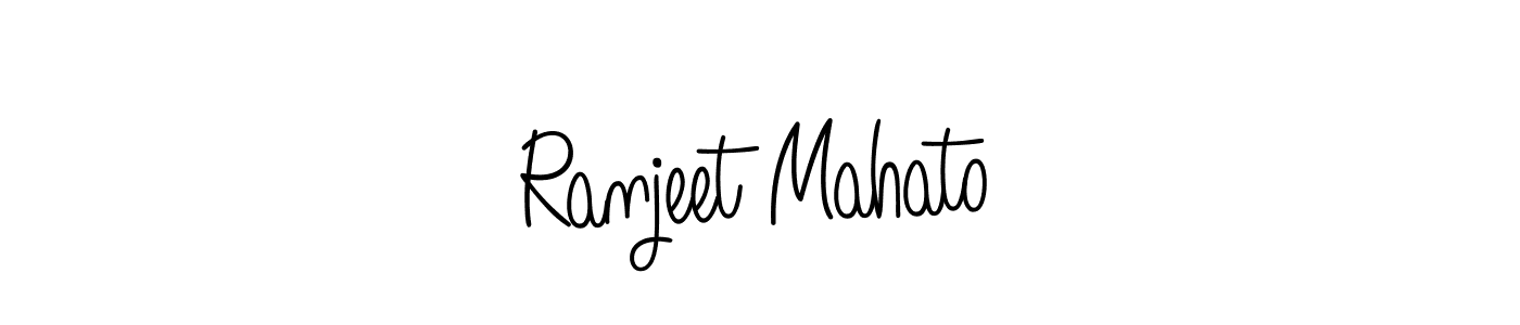 You should practise on your own different ways (Angelique-Rose-font-FFP) to write your name (Ranjeet Mahato) in signature. don't let someone else do it for you. Ranjeet Mahato signature style 5 images and pictures png