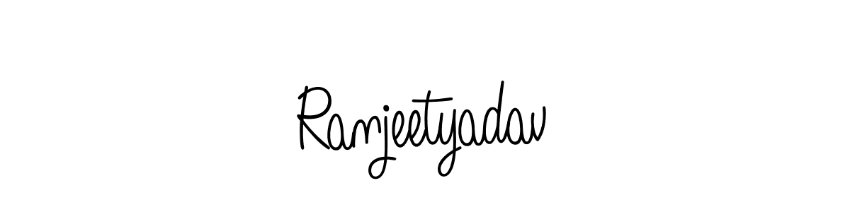 The best way (Angelique-Rose-font-FFP) to make a short signature is to pick only two or three words in your name. The name Ranjeetyadav include a total of six letters. For converting this name. Ranjeetyadav signature style 5 images and pictures png