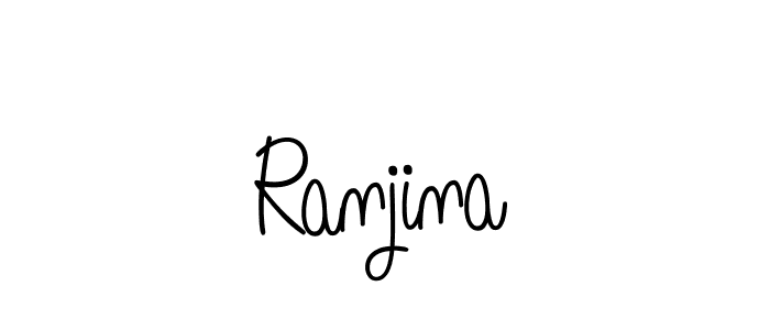 Make a beautiful signature design for name Ranjina. With this signature (Angelique-Rose-font-FFP) style, you can create a handwritten signature for free. Ranjina signature style 5 images and pictures png