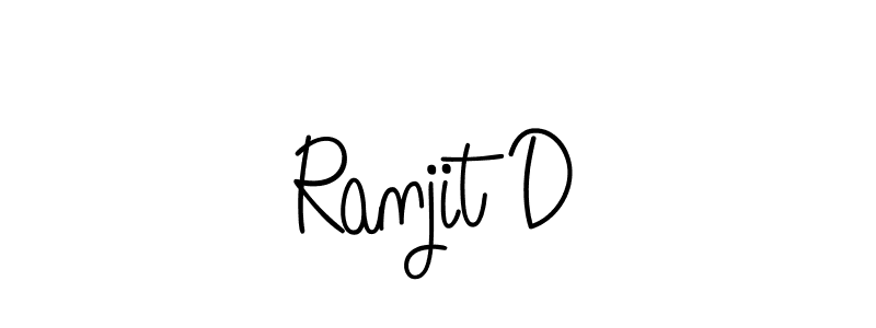 How to make Ranjit D name signature. Use Angelique-Rose-font-FFP style for creating short signs online. This is the latest handwritten sign. Ranjit D signature style 5 images and pictures png