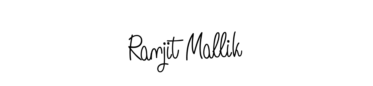 You should practise on your own different ways (Angelique-Rose-font-FFP) to write your name (Ranjit Mallik) in signature. don't let someone else do it for you. Ranjit Mallik signature style 5 images and pictures png