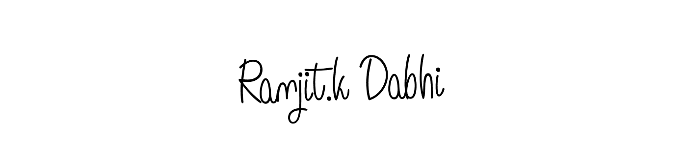 Use a signature maker to create a handwritten signature online. With this signature software, you can design (Angelique-Rose-font-FFP) your own signature for name Ranjit.k Dabhi. Ranjit.k Dabhi signature style 5 images and pictures png