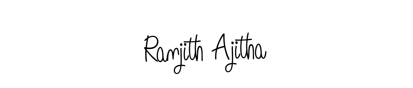 Make a beautiful signature design for name Ranjith Ajitha. With this signature (Angelique-Rose-font-FFP) style, you can create a handwritten signature for free. Ranjith Ajitha signature style 5 images and pictures png