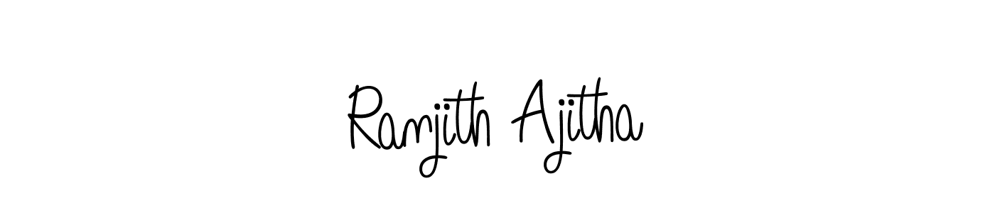 Make a beautiful signature design for name Ranjith Ajitha. With this signature (Angelique-Rose-font-FFP) style, you can create a handwritten signature for free. Ranjith Ajitha signature style 5 images and pictures png