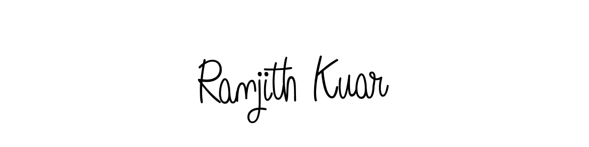 Use a signature maker to create a handwritten signature online. With this signature software, you can design (Angelique-Rose-font-FFP) your own signature for name Ranjith Kuar. Ranjith Kuar signature style 5 images and pictures png