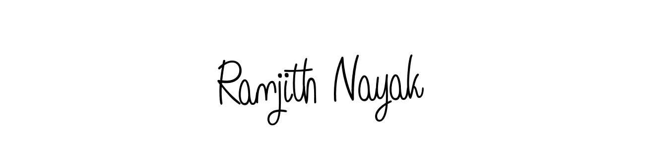 Use a signature maker to create a handwritten signature online. With this signature software, you can design (Angelique-Rose-font-FFP) your own signature for name Ranjith Nayak. Ranjith Nayak signature style 5 images and pictures png