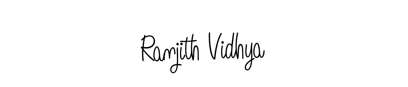 How to make Ranjith Vidhya name signature. Use Angelique-Rose-font-FFP style for creating short signs online. This is the latest handwritten sign. Ranjith Vidhya signature style 5 images and pictures png