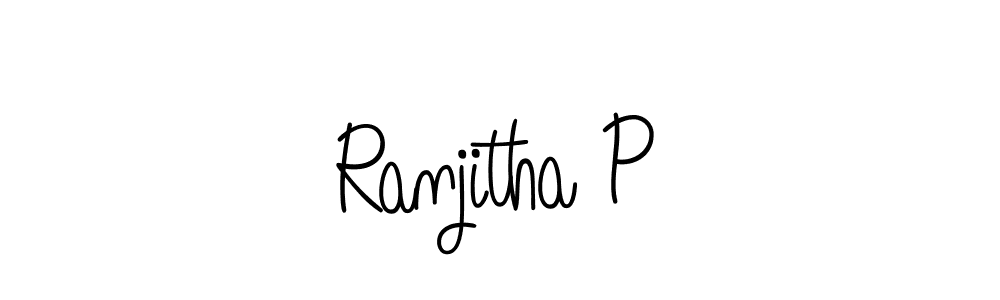 You should practise on your own different ways (Angelique-Rose-font-FFP) to write your name (Ranjitha P) in signature. don't let someone else do it for you. Ranjitha P signature style 5 images and pictures png