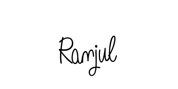 Design your own signature with our free online signature maker. With this signature software, you can create a handwritten (Angelique-Rose-font-FFP) signature for name Ranjul. Ranjul signature style 5 images and pictures png