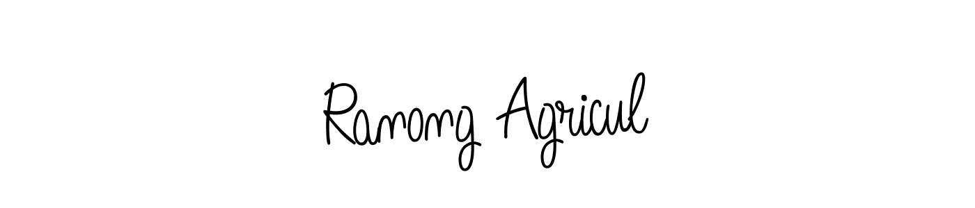 How to make Ranong Agricul signature? Angelique-Rose-font-FFP is a professional autograph style. Create handwritten signature for Ranong Agricul name. Ranong Agricul signature style 5 images and pictures png