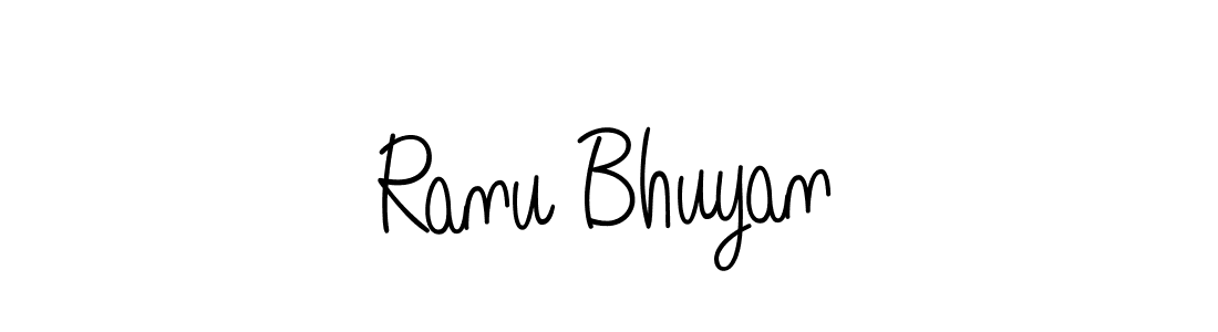 Create a beautiful signature design for name Ranu Bhuyan. With this signature (Angelique-Rose-font-FFP) fonts, you can make a handwritten signature for free. Ranu Bhuyan signature style 5 images and pictures png