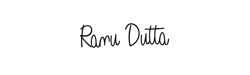 You should practise on your own different ways (Angelique-Rose-font-FFP) to write your name (Ranu Dutta) in signature. don't let someone else do it for you. Ranu Dutta signature style 5 images and pictures png