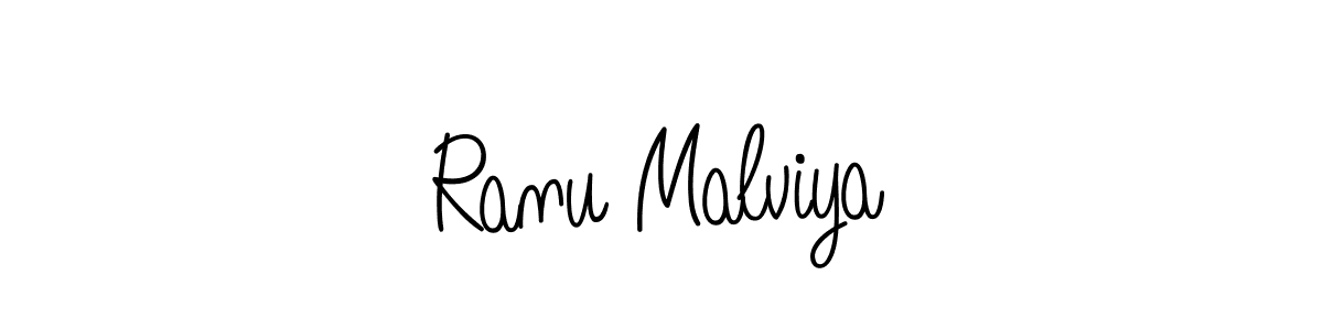 Angelique-Rose-font-FFP is a professional signature style that is perfect for those who want to add a touch of class to their signature. It is also a great choice for those who want to make their signature more unique. Get Ranu Malviya name to fancy signature for free. Ranu Malviya signature style 5 images and pictures png