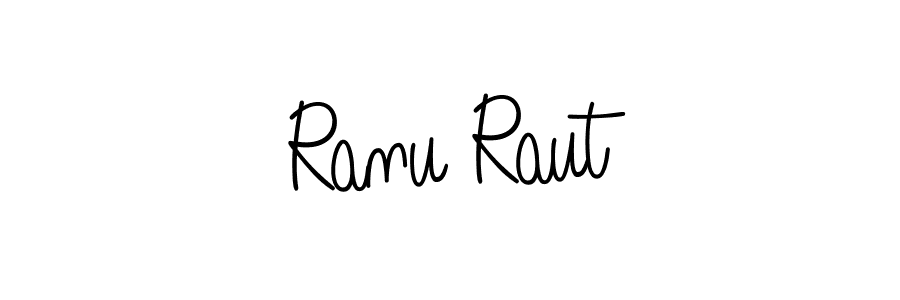 You should practise on your own different ways (Angelique-Rose-font-FFP) to write your name (Ranu Raut) in signature. don't let someone else do it for you. Ranu Raut signature style 5 images and pictures png