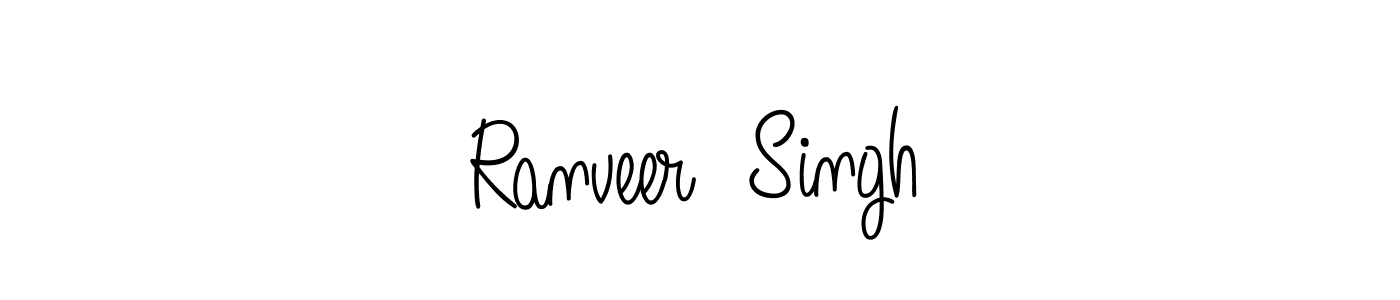 The best way (Angelique-Rose-font-FFP) to make a short signature is to pick only two or three words in your name. The name Ranveer  Singh include a total of six letters. For converting this name. Ranveer  Singh signature style 5 images and pictures png