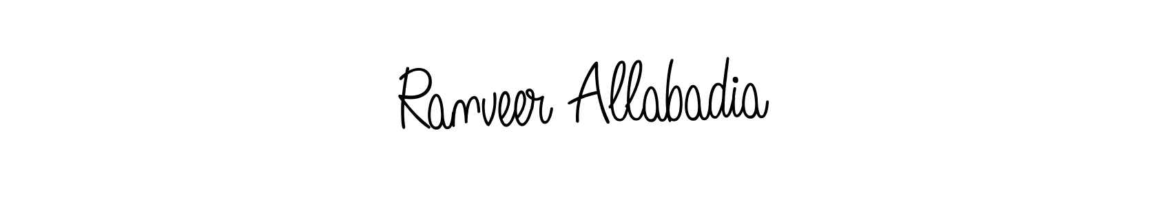 The best way (Angelique-Rose-font-FFP) to make a short signature is to pick only two or three words in your name. The name Ranveer Allabadia include a total of six letters. For converting this name. Ranveer Allabadia signature style 5 images and pictures png