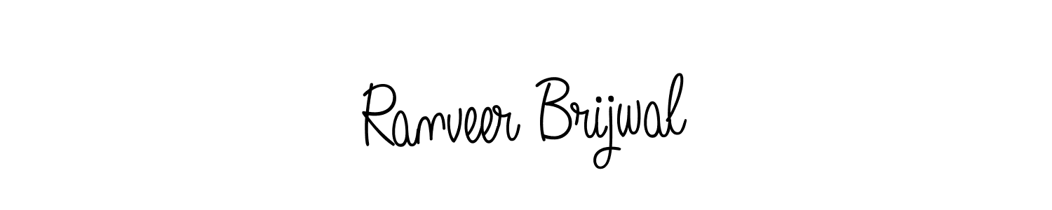 The best way (Angelique-Rose-font-FFP) to make a short signature is to pick only two or three words in your name. The name Ranveer Brijwal include a total of six letters. For converting this name. Ranveer Brijwal signature style 5 images and pictures png