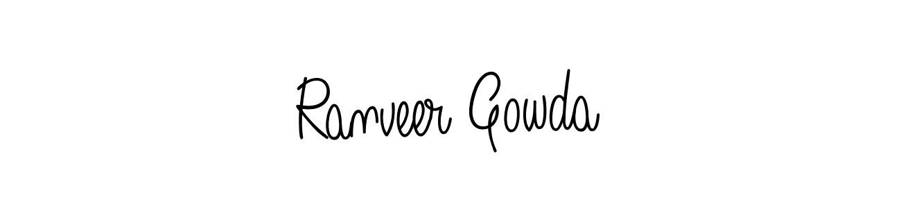 Ranveer Gowda stylish signature style. Best Handwritten Sign (Angelique-Rose-font-FFP) for my name. Handwritten Signature Collection Ideas for my name Ranveer Gowda. Ranveer Gowda signature style 5 images and pictures png