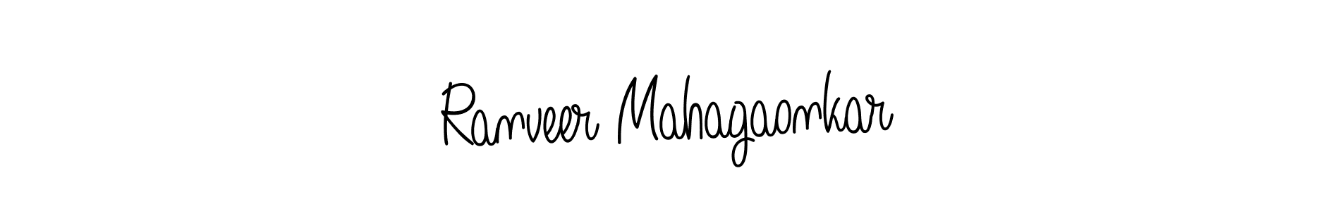 The best way (Angelique-Rose-font-FFP) to make a short signature is to pick only two or three words in your name. The name Ranveer Mahagaonkar include a total of six letters. For converting this name. Ranveer Mahagaonkar signature style 5 images and pictures png