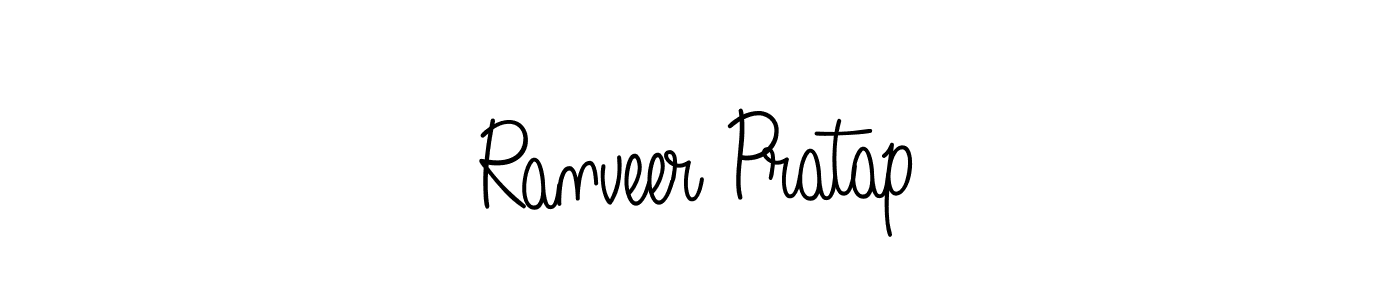 How to make Ranveer Pratap name signature. Use Angelique-Rose-font-FFP style for creating short signs online. This is the latest handwritten sign. Ranveer Pratap signature style 5 images and pictures png