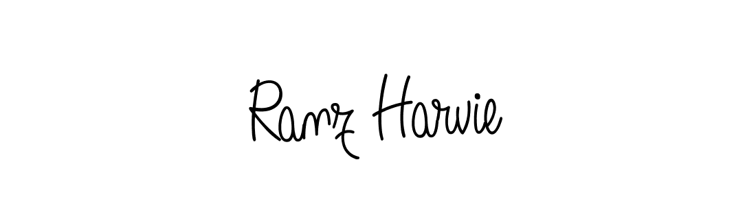 You should practise on your own different ways (Angelique-Rose-font-FFP) to write your name (Ranz Harvie) in signature. don't let someone else do it for you. Ranz Harvie signature style 5 images and pictures png