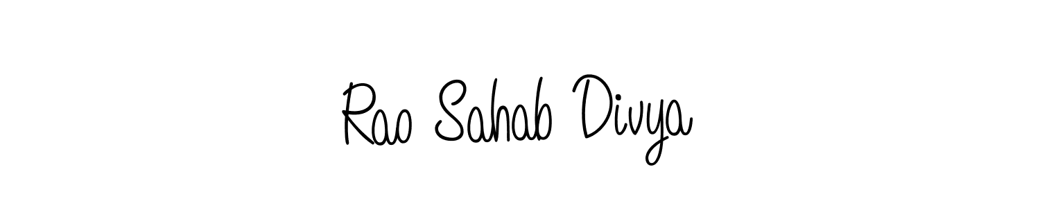 Use a signature maker to create a handwritten signature online. With this signature software, you can design (Angelique-Rose-font-FFP) your own signature for name Rao Sahab Divya. Rao Sahab Divya signature style 5 images and pictures png