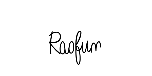 How to make Raofun name signature. Use Angelique-Rose-font-FFP style for creating short signs online. This is the latest handwritten sign. Raofun signature style 5 images and pictures png