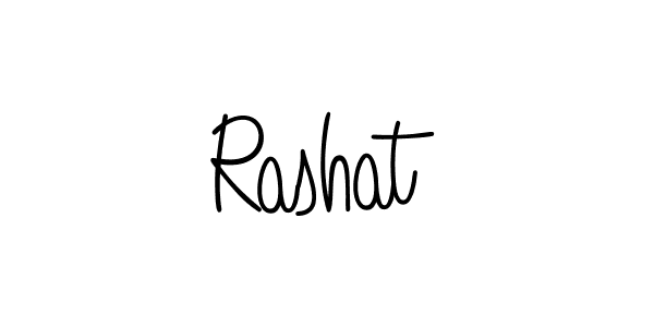 Use a signature maker to create a handwritten signature online. With this signature software, you can design (Angelique-Rose-font-FFP) your own signature for name Rashat. Rashat signature style 5 images and pictures png