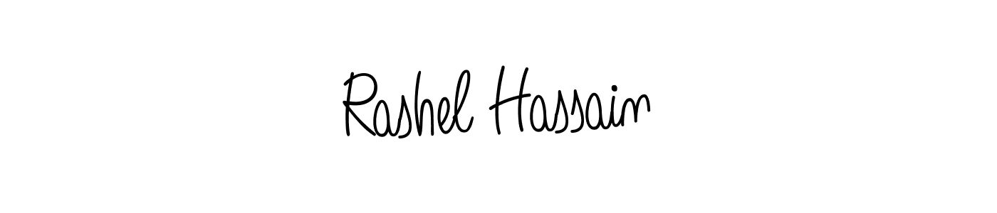 Use a signature maker to create a handwritten signature online. With this signature software, you can design (Angelique-Rose-font-FFP) your own signature for name Rashel Hassain. Rashel Hassain signature style 5 images and pictures png