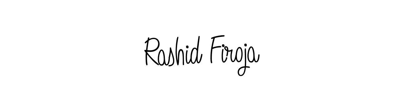 You should practise on your own different ways (Angelique-Rose-font-FFP) to write your name (Rashid Firoja) in signature. don't let someone else do it for you. Rashid Firoja signature style 5 images and pictures png