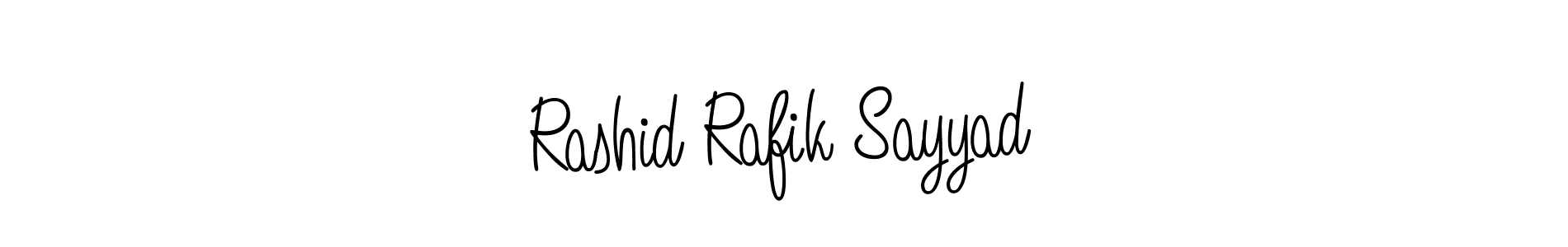 You should practise on your own different ways (Angelique-Rose-font-FFP) to write your name (Rashid Rafik Sayyad) in signature. don't let someone else do it for you. Rashid Rafik Sayyad signature style 5 images and pictures png