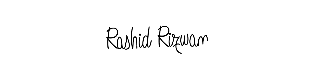 Make a beautiful signature design for name Rashid Rizwan. With this signature (Angelique-Rose-font-FFP) style, you can create a handwritten signature for free. Rashid Rizwan signature style 5 images and pictures png