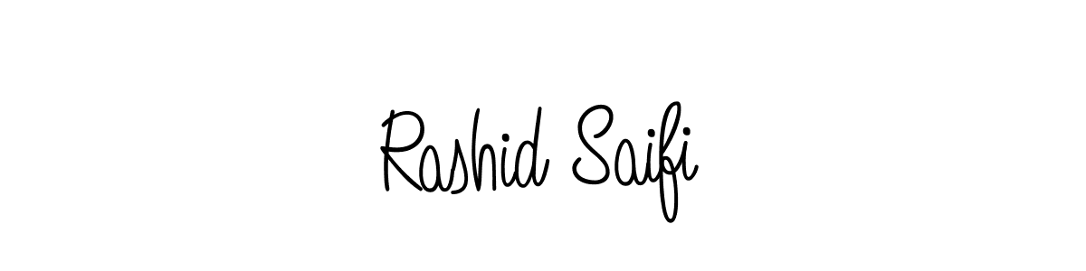 You should practise on your own different ways (Angelique-Rose-font-FFP) to write your name (Rashid Saifi) in signature. don't let someone else do it for you. Rashid Saifi signature style 5 images and pictures png