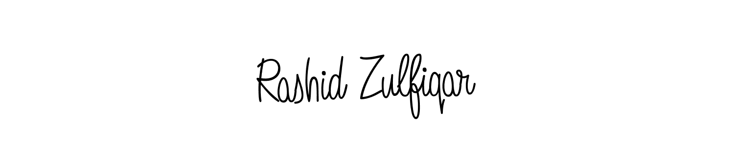 The best way (Angelique-Rose-font-FFP) to make a short signature is to pick only two or three words in your name. The name Rashid Zulfiqar include a total of six letters. For converting this name. Rashid Zulfiqar signature style 5 images and pictures png